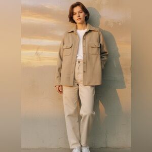 Vintage Woolrich Women’s Wool Shacket Size M-L Tan Utility Work Farm